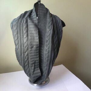 C’estmoi NEW Cable Knit Infinity Scarf Chunky Sweater Wide Grey Soft Cozy Shawl
